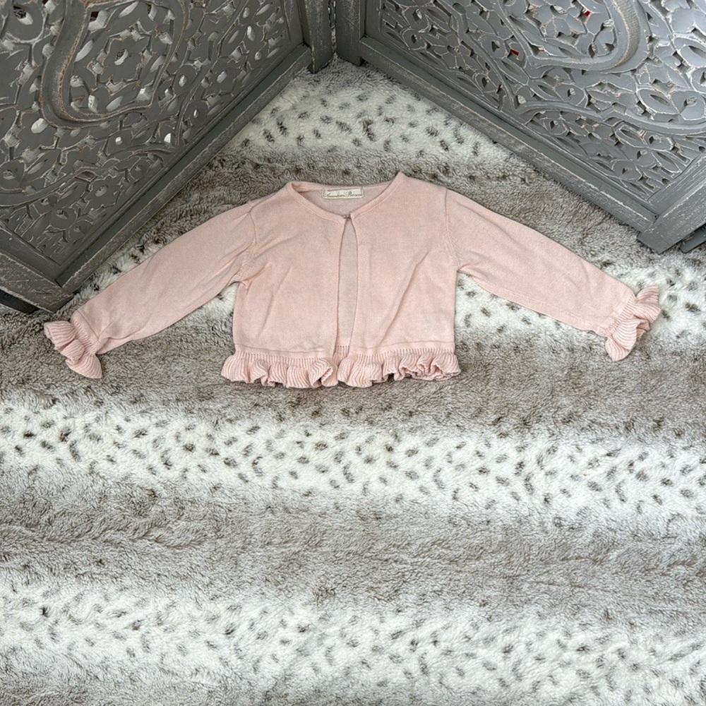 American Princess pink ruffle cardigan girls 2T pastel softgirl angelic party